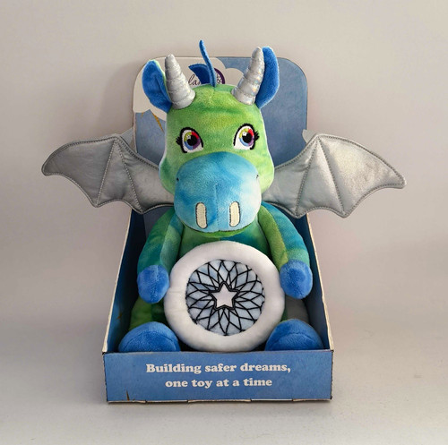 Blue green plush dragon soft - dragon,