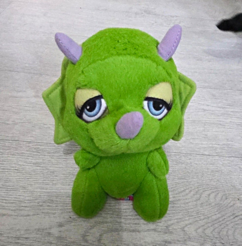 Green purple dragon plush - green,